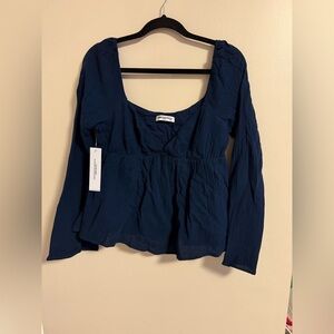 Princess Polly Deep Blue Long Sleeve Blouse